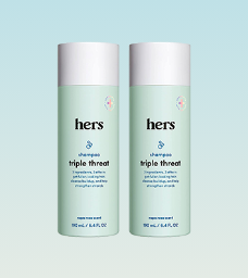 2 bottles of Hers Triple Threat Shampoo