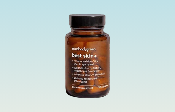 mindbodygreen Best Skin+ supplement bottle