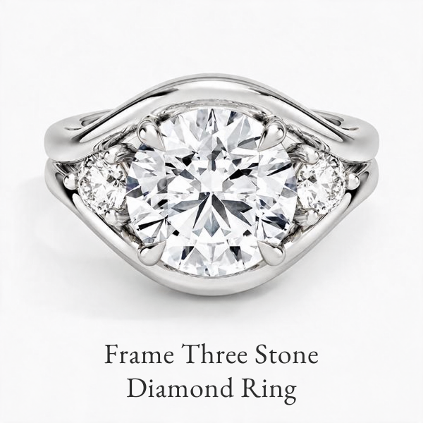 Frame Three Stone Diamond Ring
