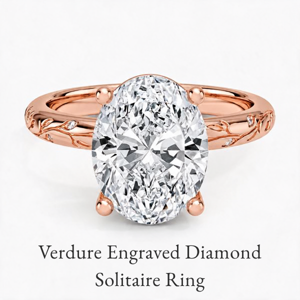 Verdure Engraved Diamond Solitaire Ring