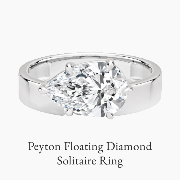 Peyton Floating Diamond Solitaire Ring in white gold
