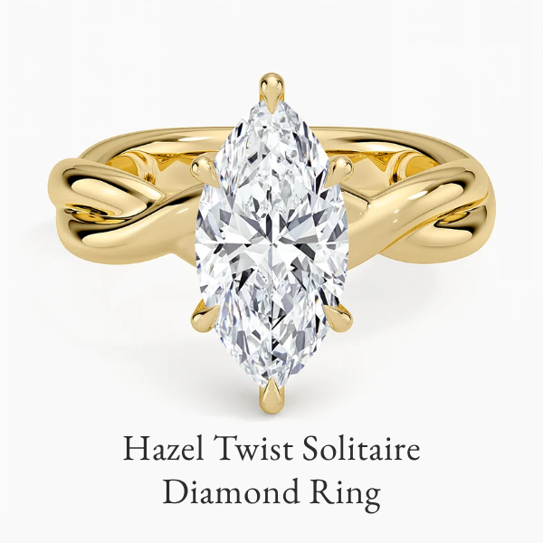 Hazel Twist Solitaire Diamond Ring